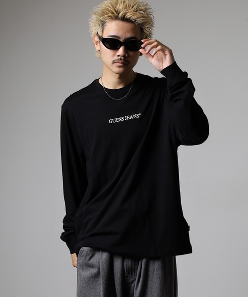 GUESS JEANS（ゲスジーンズ）の「GUESS JEANS GJ LS CN REG EMBRO TEE ゲス刺繍ロゴ 長袖Tシャツ（Tシャツ/カットソー・メンズ・ホワイト/ブラック・XL/S/L）」の17枚目の写真