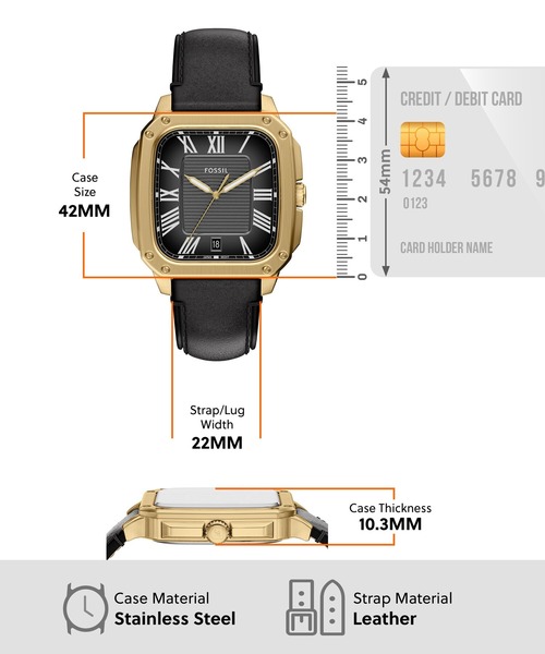 FOSSIL(フォッシル)の「フォッシル 腕時計 メンズ アナログ レザー FS6151(アナログ腕時計・メンズ・ブラック・FREE)」の5枚目の写真