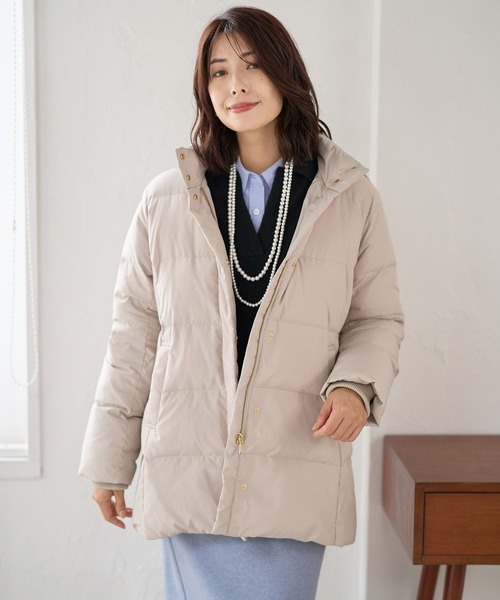 FOUND GOOD（ファウンドグッド）の「2WAYフードダウンJK（ダウンジャケット/コート・レディース・ブラウン系3/アイボリー/ブラック・S/L/M）」の4枚目の写真