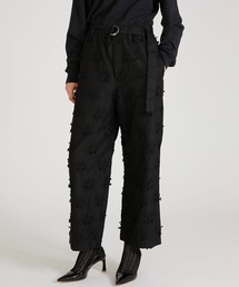 crinklecrinklecrinkle パンツ　ブラック セール】【 griguri 】fril track pants/フリルトラックパンツ