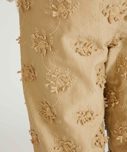 セール】【crinkle crinkle crinkle】3D embroidery twill easy pants