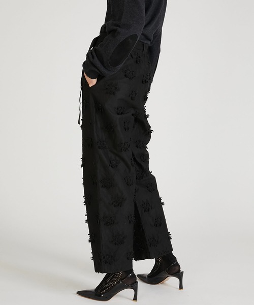 セール】【crinkle crinkle crinkle】3D embroidery twill easy pants