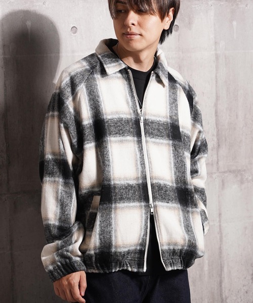 セール】オンブレチェック ドルマン ジャケット / Ombre Check Dolman