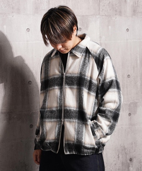 オンブレチェック ドルマン ジャケット / Ombre Check Dolman Jacket