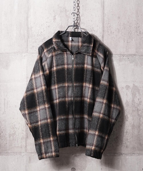 1111clothing(ワンフォークロージング)の「オンブレチェック ドルマン ジャケット / Ombre Check Dolman Jacket(ブルゾン・メンズ・オフホワイト/ブラウン/ブラック・M/L)」の19枚目の写真