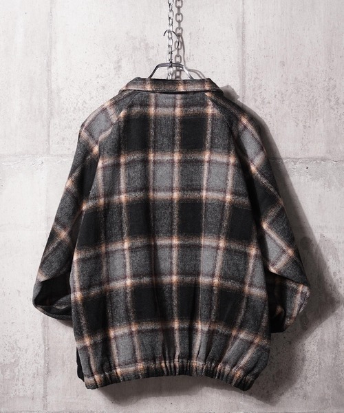 1111clothing(ワンフォークロージング)の「オンブレチェック ドルマン ジャケット / Ombre Check Dolman Jacket(ブルゾン・メンズ・オフホワイト/ブラウン/ブラック・M/L)」の18枚目の写真