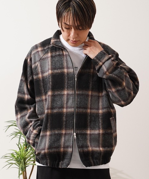1111clothing(ワンフォークロージング)の「オンブレチェック ドルマン ジャケット / Ombre Check Dolman Jacket(ブルゾン・メンズ・オフホワイト/ブラウン/ブラック・M/L)」の17枚目の写真