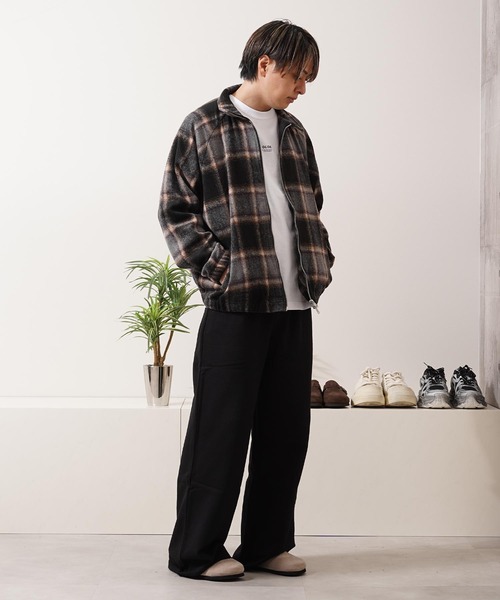 1111clothing(ワンフォークロージング)の「オンブレチェック ドルマン ジャケット / Ombre Check Dolman Jacket(ブルゾン・メンズ・オフホワイト/ブラウン/ブラック・M/L)」の16枚目の写真