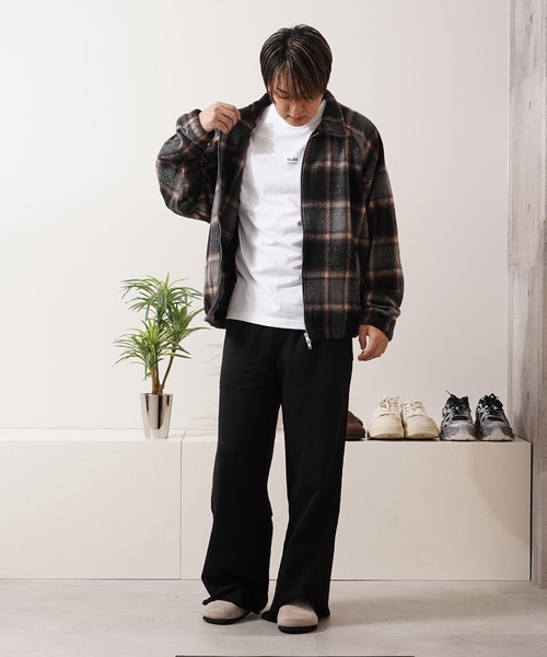 1111clothing(ワンフォークロージング)の「オンブレチェック ドルマン ジャケット / Ombre Check Dolman Jacket(ブルゾン・メンズ・オフホワイト/ブラウン/ブラック・M/L)」の15枚目の写真