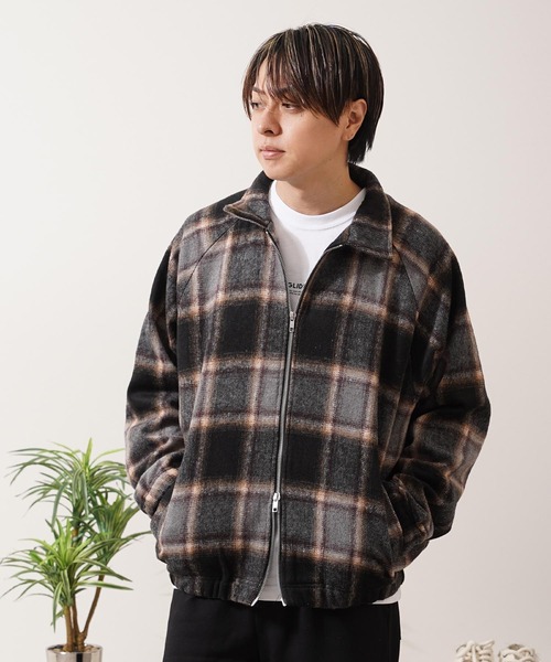 1111clothing(ワンフォークロージング)の「オンブレチェック ドルマン ジャケット / Ombre Check Dolman Jacket(ブルゾン・メンズ・オフホワイト/ブラウン/ブラック・M/L)」の14枚目の写真