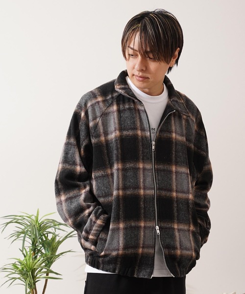 1111clothing(ワンフォークロージング)の「オンブレチェック ドルマン ジャケット / Ombre Check Dolman Jacket(ブルゾン・メンズ・オフホワイト/ブラウン/ブラック・M/L)」の13枚目の写真