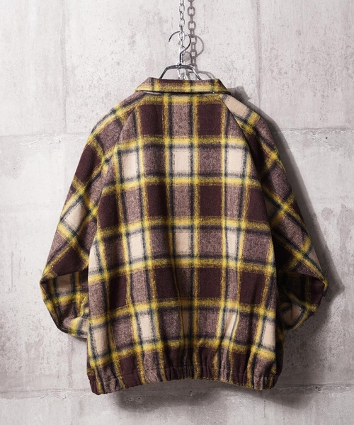 1111clothing(ワンフォークロージング)の「オンブレチェック ドルマン ジャケット / Ombre Check Dolman Jacket(ブルゾン・メンズ・オフホワイト/ブラウン/ブラック・M/L)」の10枚目の写真