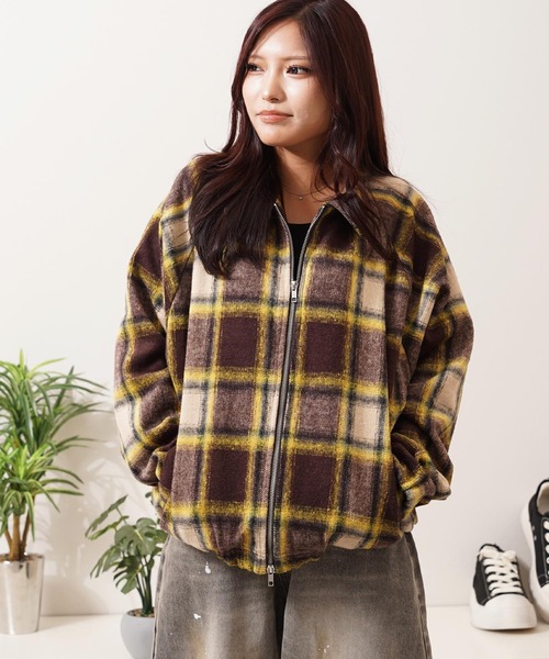 セール】オンブレチェック ドルマン ジャケット / Ombre Check Dolman