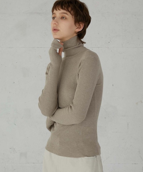 セール】【LA PEAU DE GEM】handhole turtle knit/ハンドホール