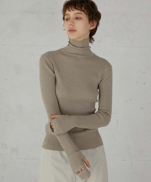 la peau de gem タートルニット セール】【LA PEAU DE GEM】handhole turtle knit/ハンドホール