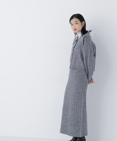 NATURAL BEAUTY BASIC（ナチュラルビューティーベーシック）の「◇スパンコールラメニットセットアップ（ワンピース・レディース・グレー/ブルー・P/S/MEDIUM）」の7枚目の写真