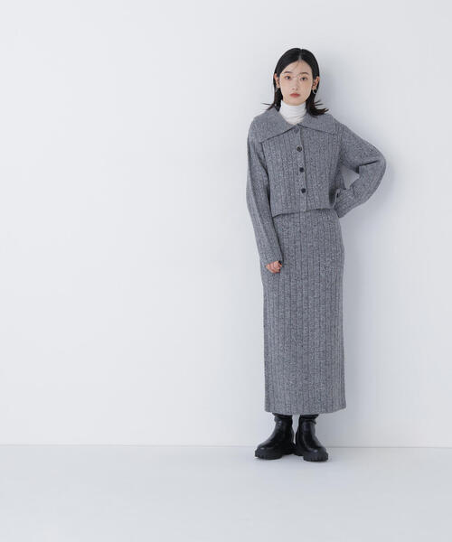 NATURAL BEAUTY BASIC（ナチュラルビューティーベーシック）の「◇スパンコールラメニットセットアップ（ワンピース・レディース・グレー/ブルー・P/S/MEDIUM）」の8枚目の写真