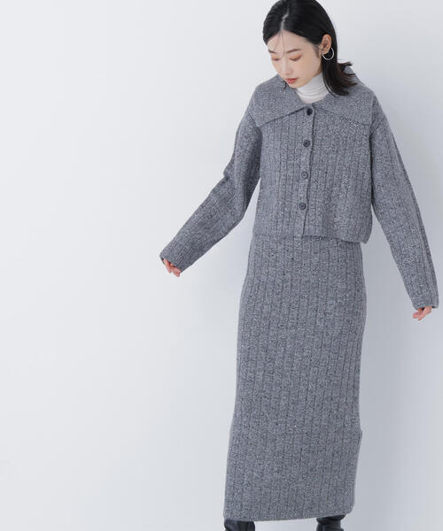 NATURAL BEAUTY BASIC（ナチュラルビューティーベーシック）の「◇スパンコールラメニットセットアップ（ワンピース・レディース・グレー/ブルー・P/S/MEDIUM）」の9枚目の写真