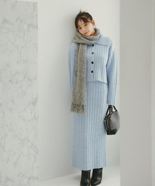 NATURAL BEAUTY BASIC（ナチュラルビューティーベーシック）の「◇スパンコールラメニットセットアップ（ワンピース・レディース・グレー/ブルー・P/S/MEDIUM）」の14枚目の写真