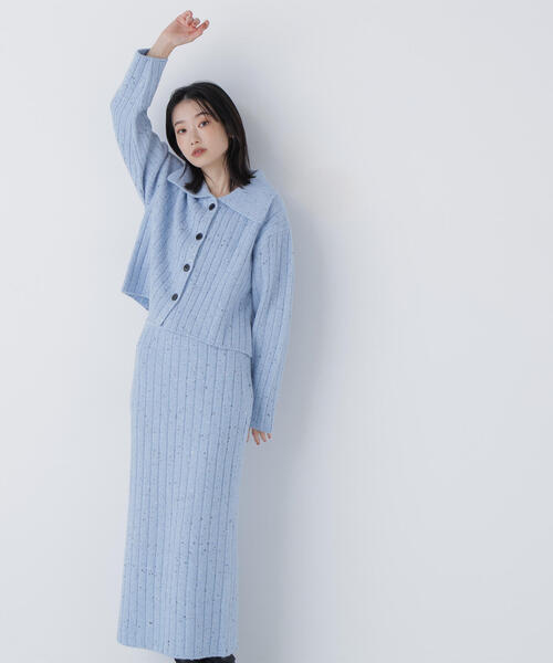 NATURAL BEAUTY BASIC（ナチュラルビューティーベーシック）の「◇スパンコールラメニットセットアップ（ワンピース・レディース・グレー/ブルー・P/S/MEDIUM）」の15枚目の写真