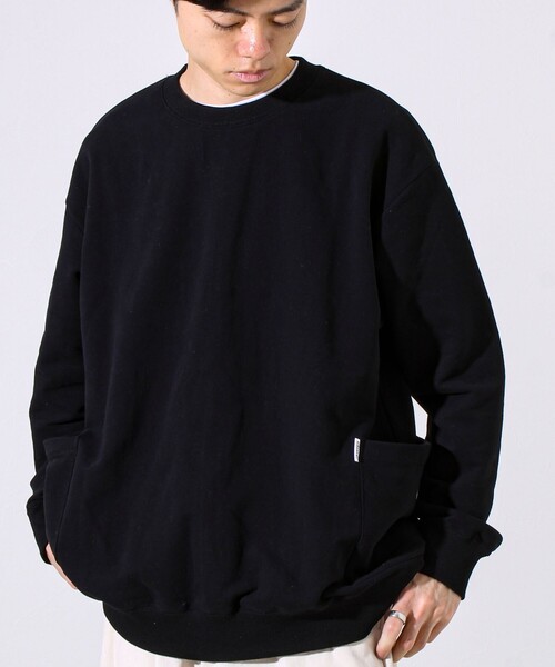 GLOSTER（グロスター）の「【ディテールで差がつく】バックステッチサイドポケットスウェット（スウェット・メンズ・ブラック/ボルドー/グレー/オリーブ・S/M/L）」の2枚目の写真