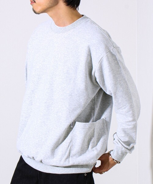 GLOSTER（グロスター）の「【ディテールで差がつく】バックステッチサイドポケットスウェット（スウェット・メンズ・ブラック/ボルドー/グレー/オリーブ・S/M/L）」の7枚目の写真