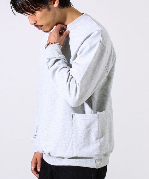 GLOSTER（グロスター）の「【ディテールで差がつく】バックステッチサイドポケットスウェット（スウェット・メンズ・ブラック/ボルドー/グレー/オリーブ・S/M/L）」の5枚目の写真