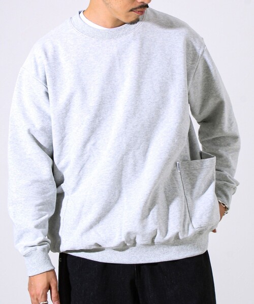 GLOSTER（グロスター）の「【ディテールで差がつく】バックステッチサイドポケットスウェット（スウェット・メンズ・ブラック/ボルドー/グレー/オリーブ・S/M/L）」の14枚目の写真