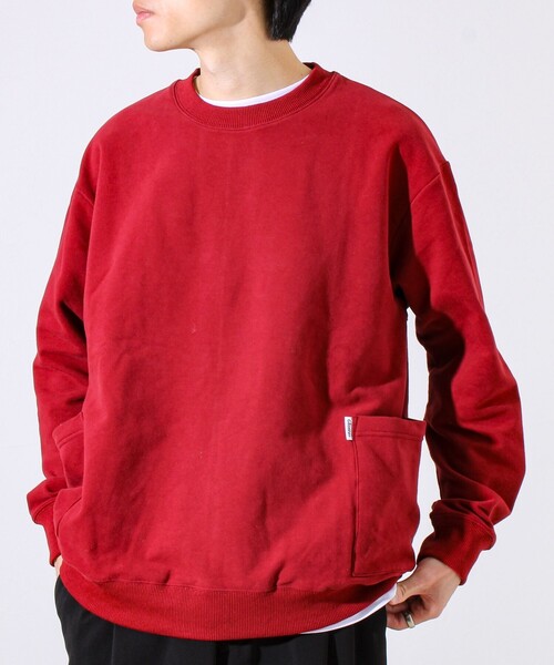 GLOSTER（グロスター）の「【ディテールで差がつく】バックステッチサイドポケットスウェット（スウェット・メンズ・ブラック/ボルドー/グレー/オリーブ・S/M/L）」の6枚目の写真