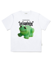 グリーンフロッグプリントオーバーサイズ半袖Tシャツホワイト