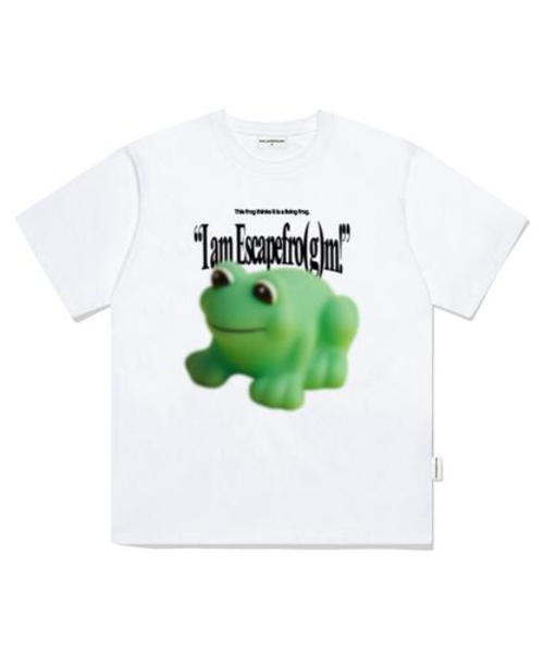 ESCAPEFROM（エスケープフロム）の「グリーンフロッグプリントオーバーサイズ半袖Tシャツホワイト（Tシャツ/カットソー・レディース・その他・SMALL/MEDIUM/LARGE）」の2枚目の写真