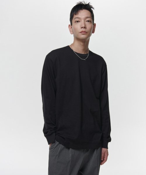 MUSINSA STANDARD（ムシンサスタンダード）の「クルーネック長袖Tシャツ[ブラック]（Tシャツ/カットソー・メンズ・その他・XX-LARGE/XXX-LARGE/SMALL/MEDIUM/LARGE/X-LARGE）」の22枚目の写真