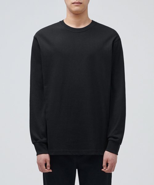 MUSINSA STANDARD（ムシンサスタンダード）の「クルーネック長袖Tシャツ[ブラック]（Tシャツ/カットソー・メンズ・その他・XX-LARGE/XXX-LARGE/SMALL/MEDIUM/LARGE/X-LARGE）」の18枚目の写真