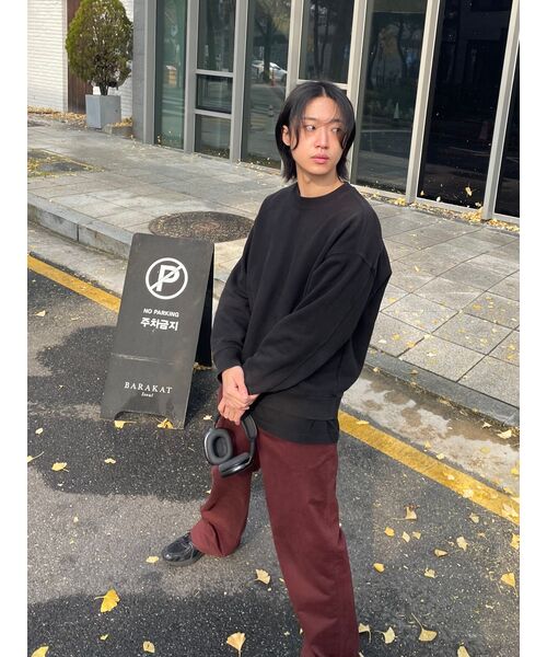 MUSINSA STANDARD（ムシンサスタンダード）の「クルーネック長袖Tシャツ[ブラック]（Tシャツ/カットソー・メンズ・その他・XX-LARGE/XXX-LARGE/SMALL/MEDIUM/LARGE/X-LARGE）」の5枚目の写真