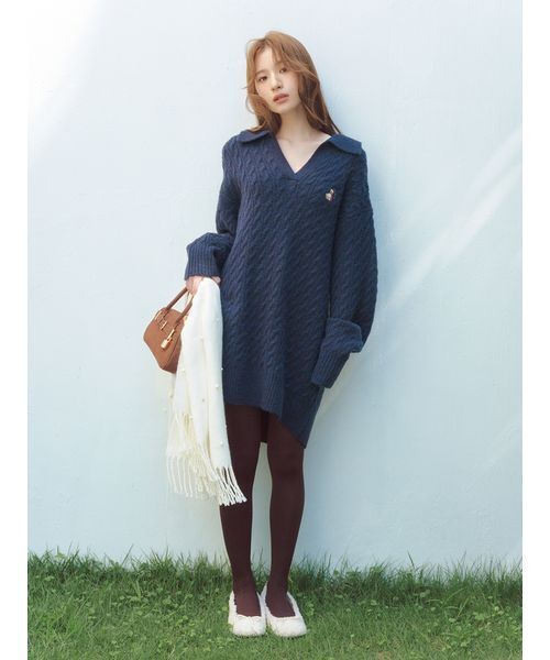 セール】Lily Bearケーブルニットワンピース（ワンピース）｜LILY