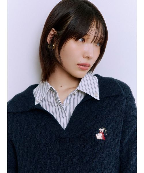 セール】Lily Bearケーブルニットワンピース（ワンピース）｜LILY