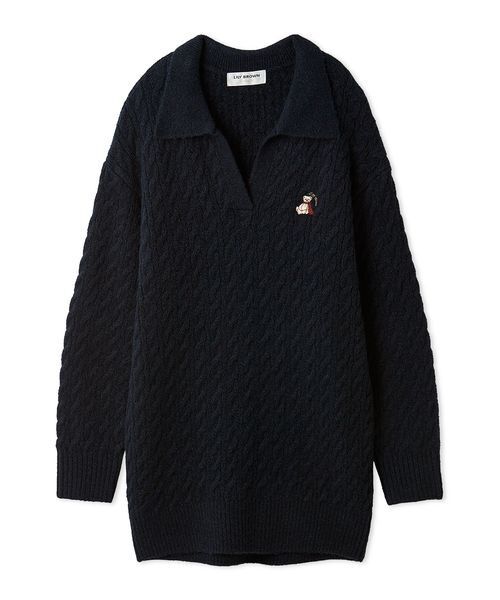 LILY BROWN（リリーブラウン）の「Lily Bearケーブルニットワンピース（ワンピース・レディース・アイボリー/ミント/ネイビー・F）」の18枚目の写真