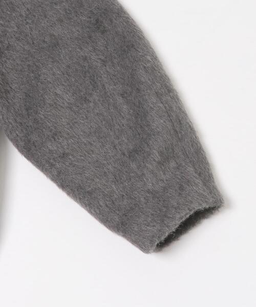 F by ROSSO(エフバイロッソ)の「F by ROSSO 『UR TECH』シャギーノーカラーコート(ノーカラージャケット・レディース・アイボリー/チャコールグレー・FREE)」の6枚目の写真