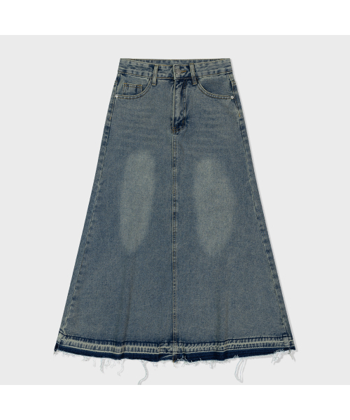 MOAA（モア）の「Raw Hem Denim Midi Skirt (WASHED JEAN)（スカート・レディース・その他・SMALL/MEDIUM）」の2枚目の写真