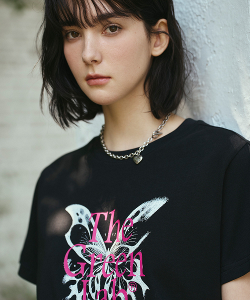 THE GREEN LAB（ザグリーンラボ）の「バタフライグラフィック半袖Tシャツ[ブラック]（Tシャツ/カットソー・レディース・その他・FREE）」の2枚目の写真