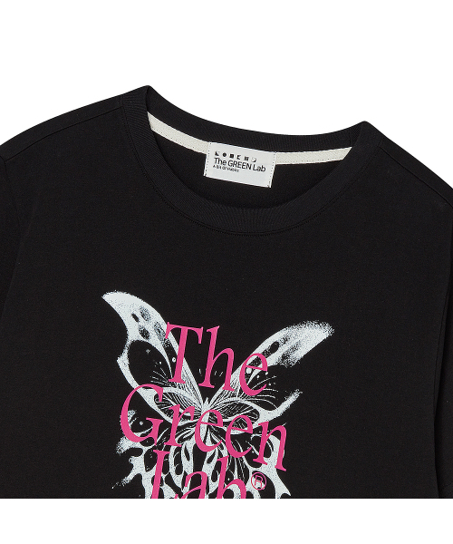 THE GREEN LAB（ザグリーンラボ）の「バタフライグラフィック半袖Tシャツ[ブラック]（Tシャツ/カットソー・レディース・その他・FREE）」の9枚目の写真