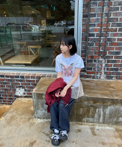 THE GREEN LAB（ザグリーンラボ）の「バタフライグラフィック半袖Tシャツ[ブラック]（Tシャツ/カットソー・レディース・その他・FREE）」の13枚目の写真
