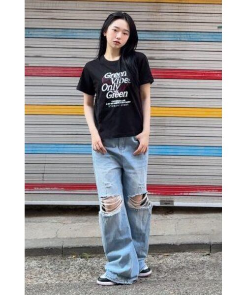 THE GREEN LAB（ザグリーンラボ）の「バタフライグラフィック半袖Tシャツ[ブラック]（Tシャツ/カットソー・レディース・その他・FREE）」の17枚目の写真