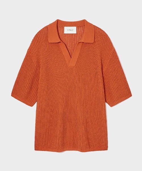Summer V‑neck Carlisle Knit_Орендж