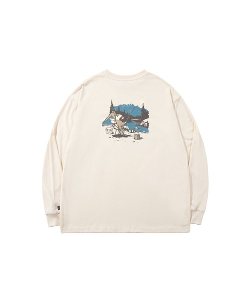 S'more(スモア)の「S'more/Fishing Time L/S Tee フィッシングタイムロングスリーブTシャツ(Tシャツ/カットソー・レディース・グレー/ライトベージュ・MEDIUM/LARGE/X-LARGE/SMALL)」の1枚目の写真