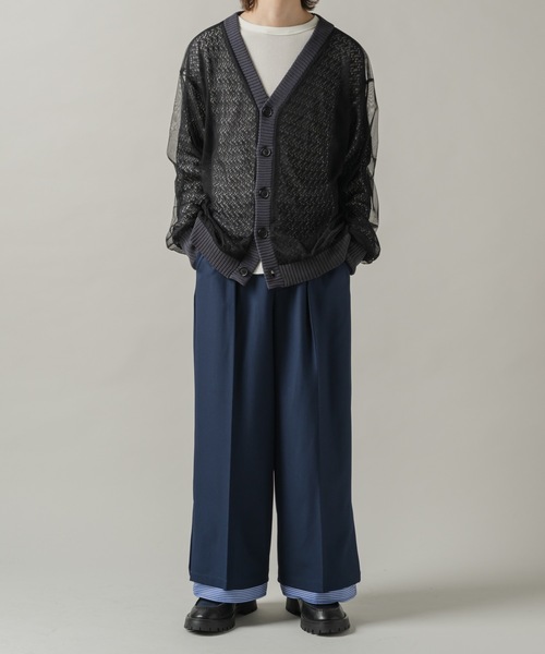 Tulle layered lace cardigan/チュールレイヤードレースカーディガン