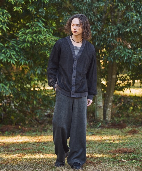 CASPER JOHN（キャスパージョン）の「Tulle layered lace cardigan/チュールレイヤードレースカーディガン（カーディガン/ボレロ・メンズ・ピンク/チャコールグレー/マスタード・LARGE/MEDIUM/SMALL/X-SMALL）」の10枚目の写真