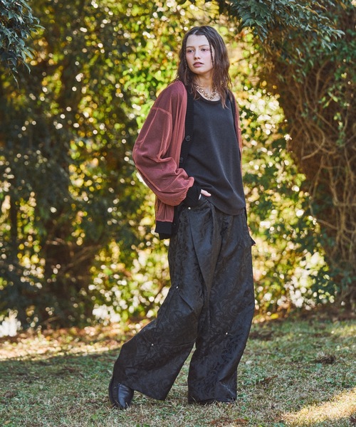 CASPER JOHN（キャスパージョン）の「Tulle layered lace cardigan/チュールレイヤードレースカーディガン（カーディガン/ボレロ・メンズ・ピンク/チャコールグレー/マスタード・LARGE/MEDIUM/SMALL/X-SMALL）」の18枚目の写真