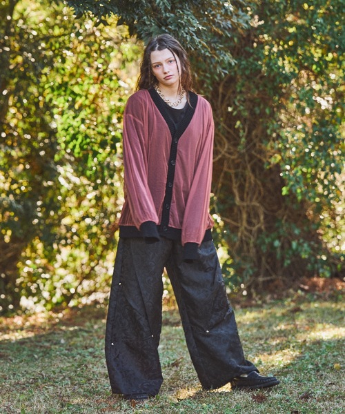 CASPER JOHN（キャスパージョン）の「Tulle layered lace cardigan/チュールレイヤードレースカーディガン（カーディガン/ボレロ・メンズ・ピンク/チャコールグレー/マスタード・LARGE/MEDIUM/SMALL/X-SMALL）」の20枚目の写真