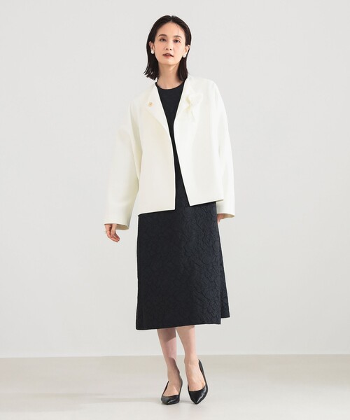 セレモニー・フォーマル】カラー リリーハーフ コート＊（ノーカラー